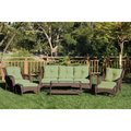 Jeco 6 Piece Wicker Seating Set with Green Cushion W61-FS029